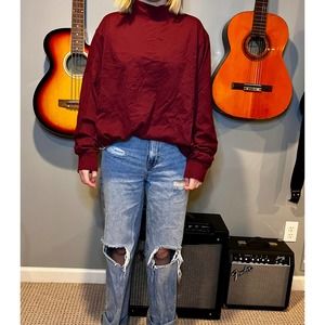 Land's End Super-T Long Sleeve Mock Neck